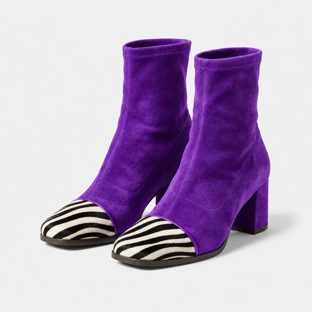 MAËLLE | Bottines effet daim à talon bloc