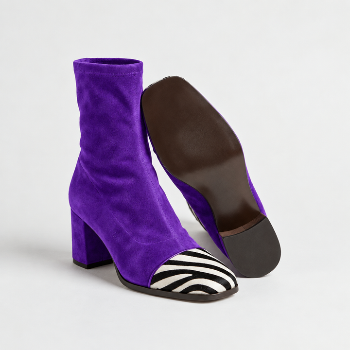 MAËLLE | Bottines effet daim à talon bloc