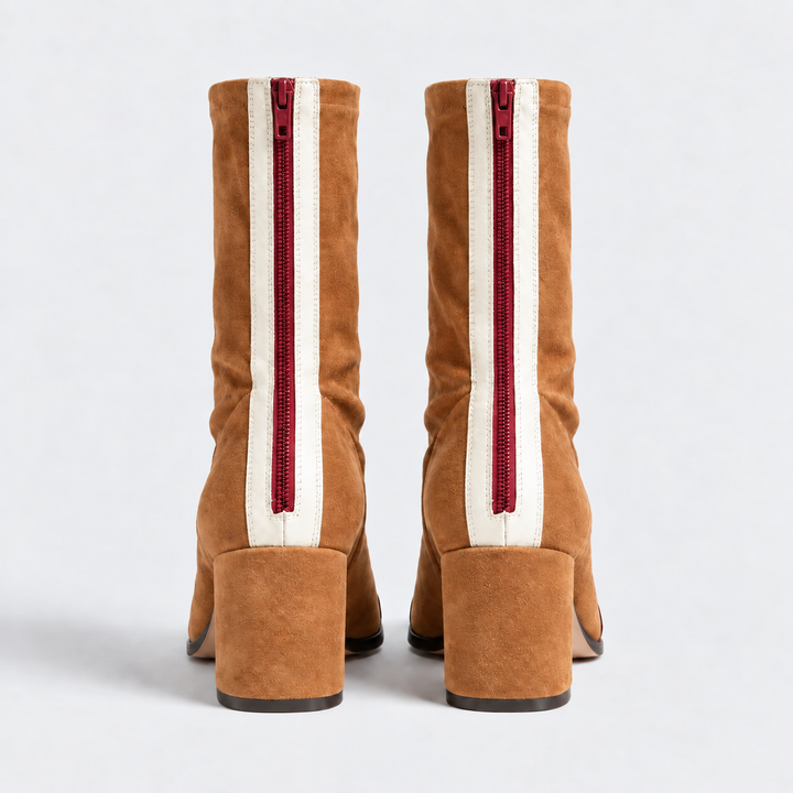 MAËLLE | Bottines effet daim à talon bloc