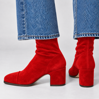 MAËLLE | Bottines effet daim à talon bloc