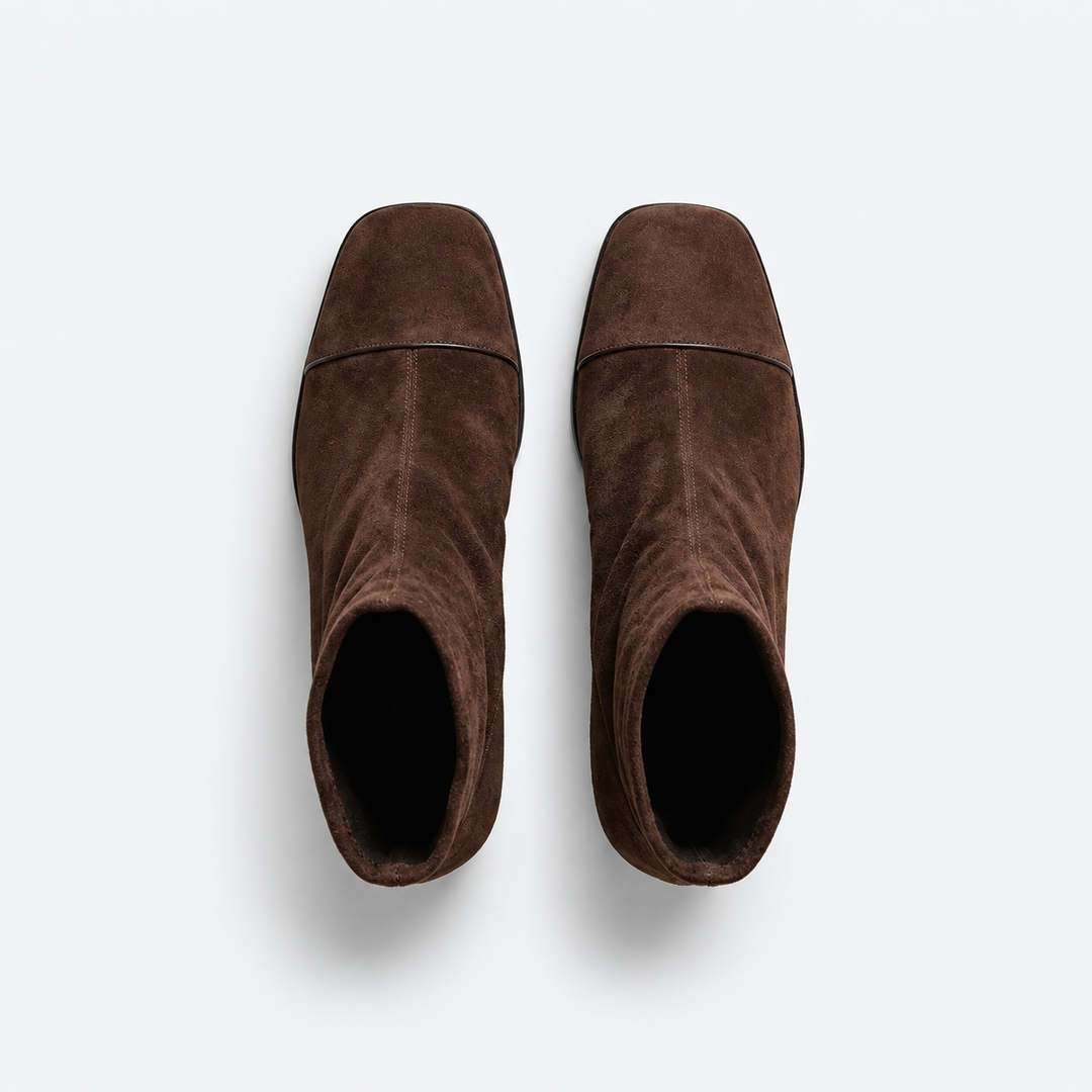 MAËLLE | Bottines effet daim à talon bloc