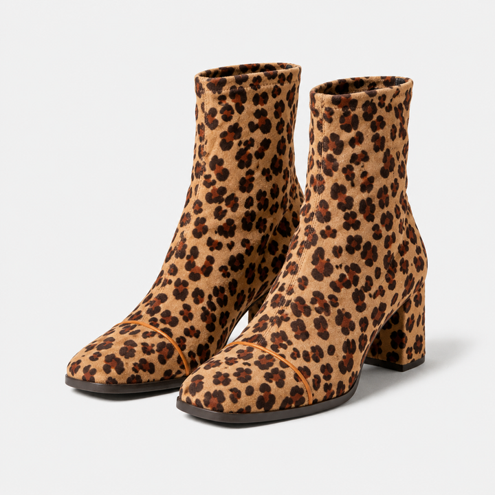 MAËLLE | Bottines effet daim à talon bloc