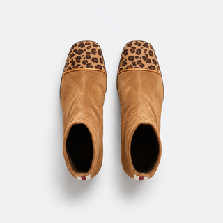 MAËLLE | Bottines effet daim à talon bloc