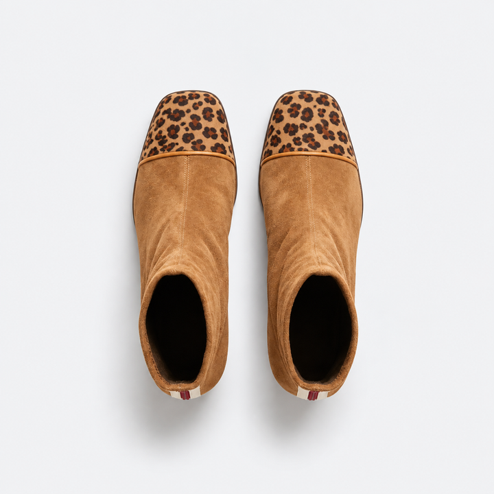 MAËLLE | Bottines effet daim à talon bloc
