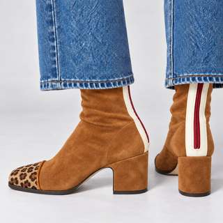 MAËLLE | Bottines effet daim à talon bloc