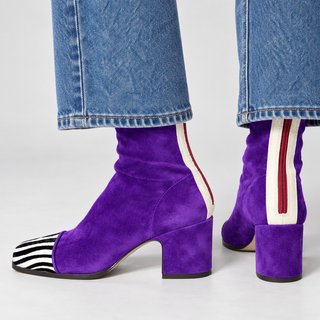 MAËLLE | Bottines effet daim à talon bloc