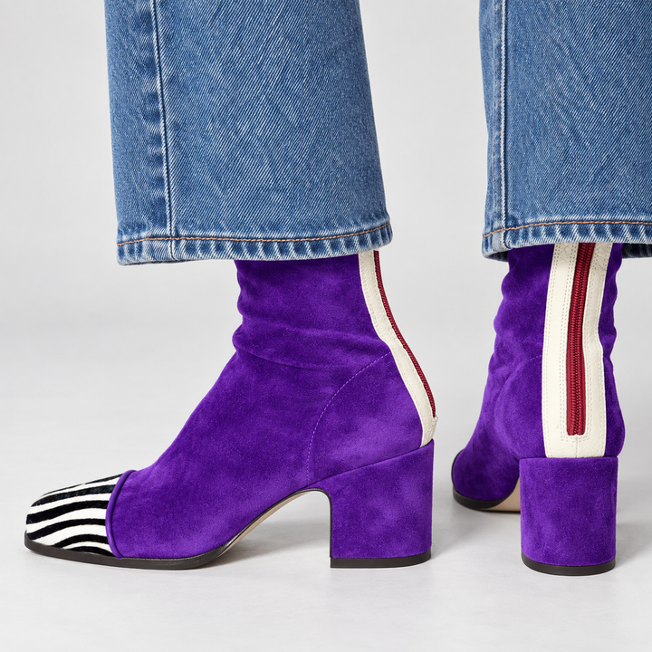 MAËLLE | Bottines effet daim à talon bloc