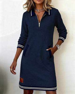 Dorellia - Robe décontractée à manches longues avec fermeture éclair
