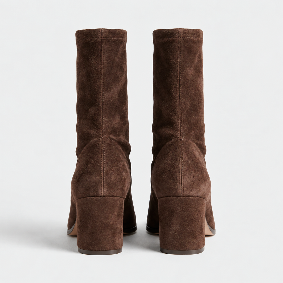 MAËLLE | Bottines effet daim à talon bloc