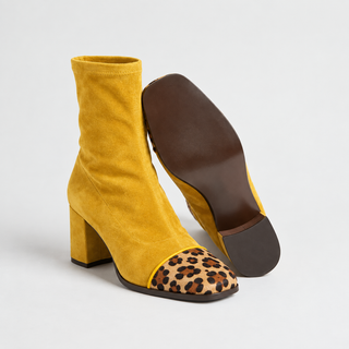 MAËLLE | Bottines effet daim à talon bloc