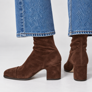 MAËLLE | Bottines effet daim à talon bloc