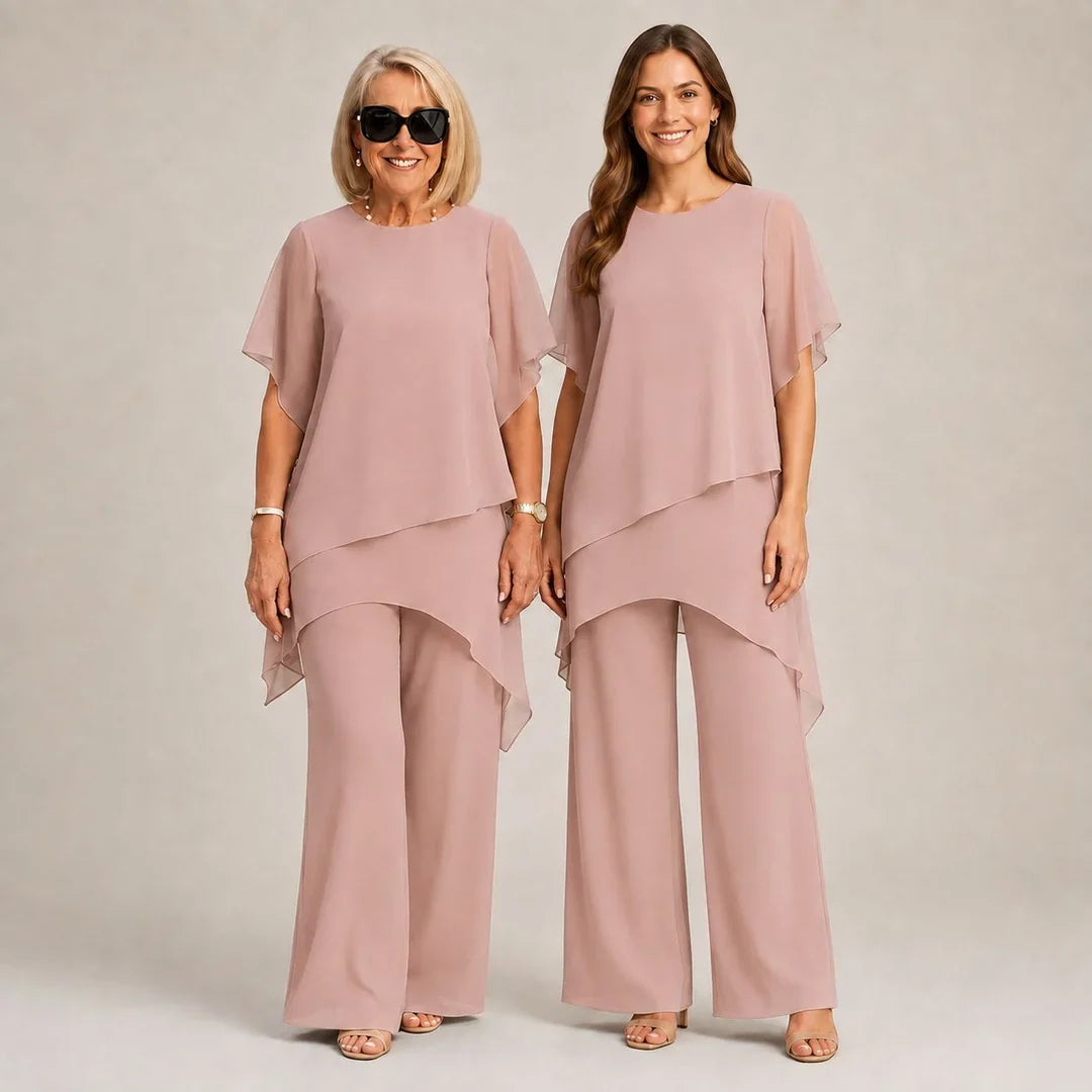 Chiara | Ensemble fluide 2 pièces à pantalon palazzo