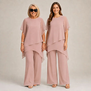 Chiara | Ensemble fluide 2 pièces à pantalon palazzo