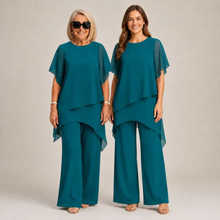 Chiara | Ensemble fluide 2 pièces à pantalon palazzo