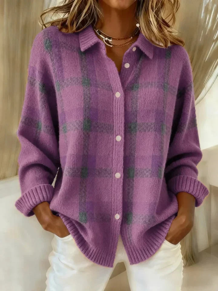 FRANCESCA | Cardigan à carreaux
