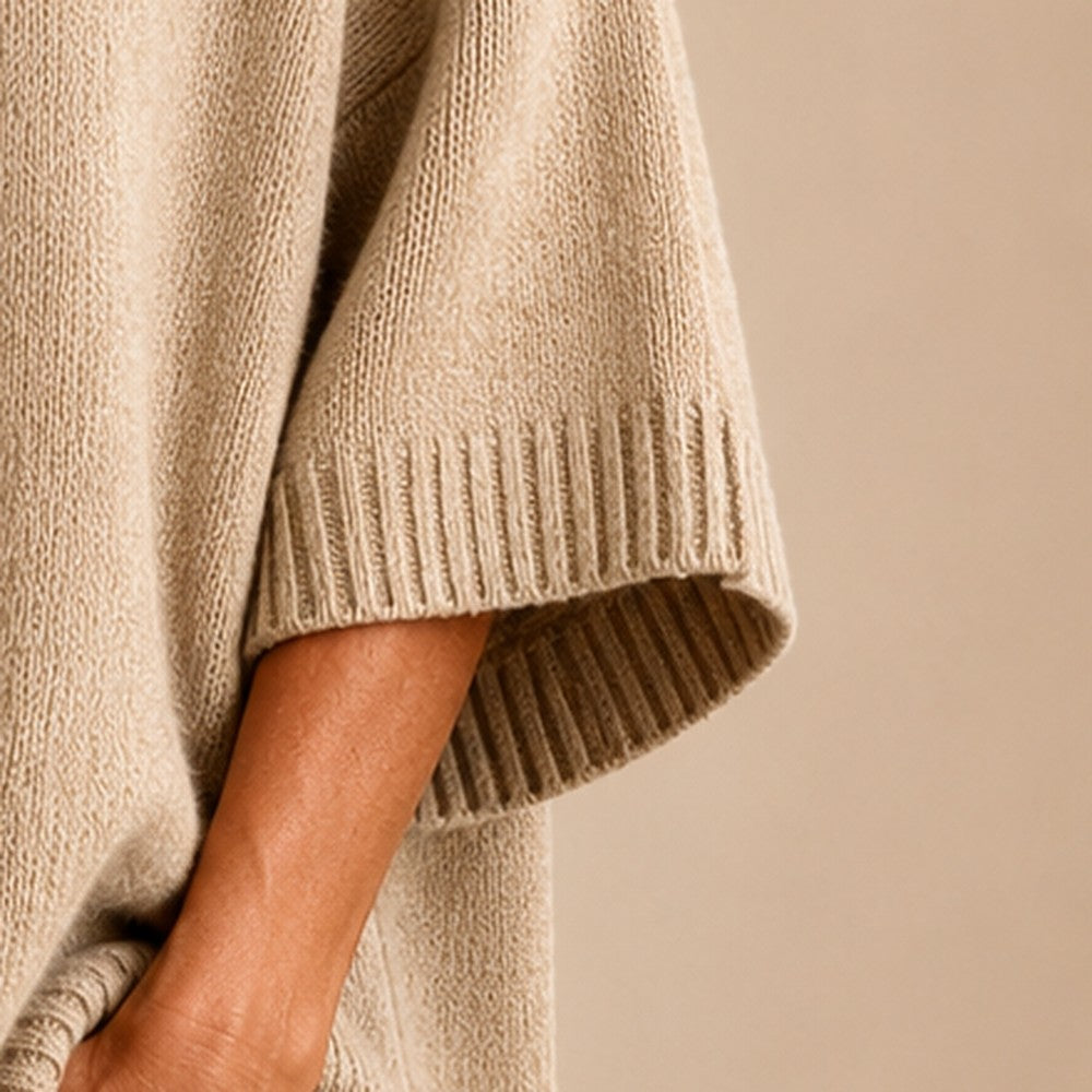 PONCHO À CAPUCHE MANCHES 3/4