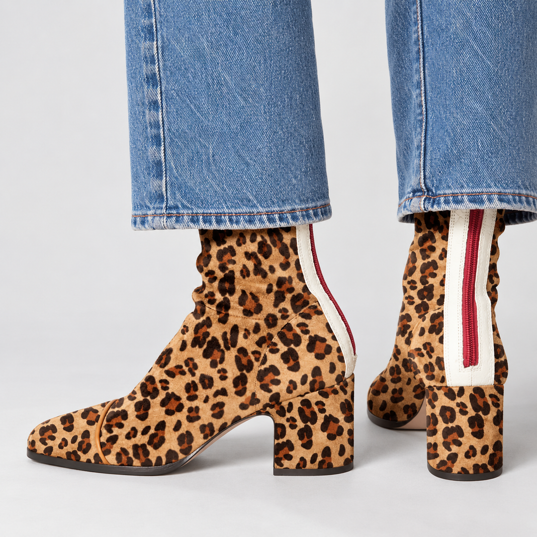 MAËLLE | Bottines effet daim à talon bloc
