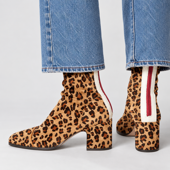 MAËLLE | Bottines effet daim à talon bloc