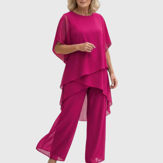Chiara | Ensemble fluide 2 pièces à pantalon palazzo