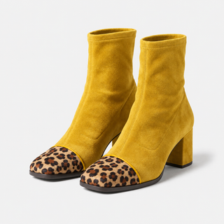 MAËLLE | Bottines effet daim à talon bloc