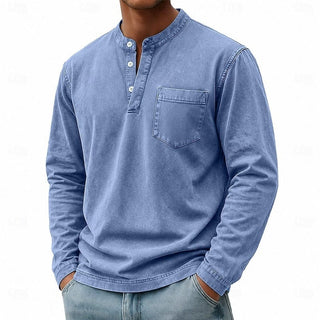 BASTIEN | T-shirt à col tunisien et manches longues