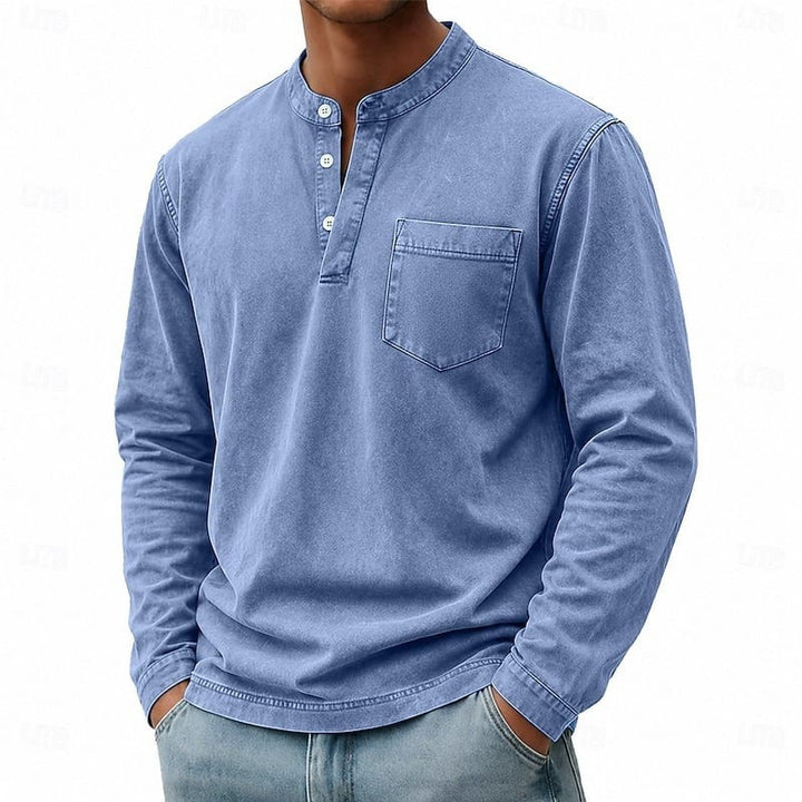 BASTIEN | T-shirt à col tunisien et manches longues
