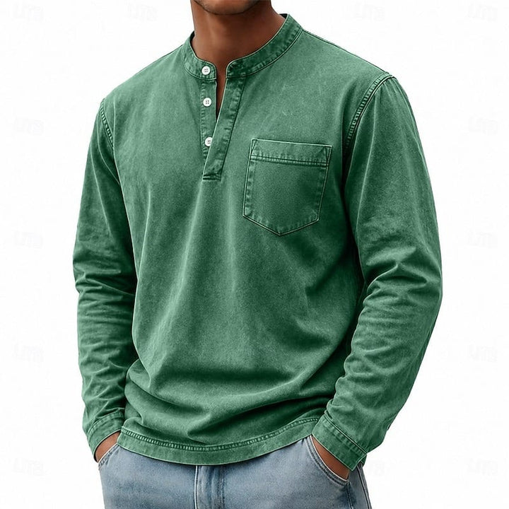 BASTIEN | T-shirt à col tunisien et manches longues