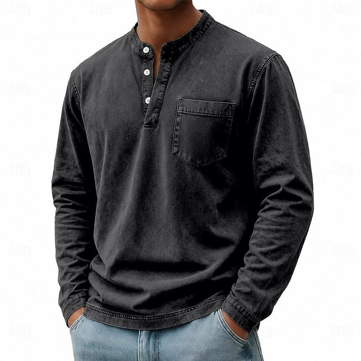 BASTIEN | T-shirt à col tunisien et manches longues