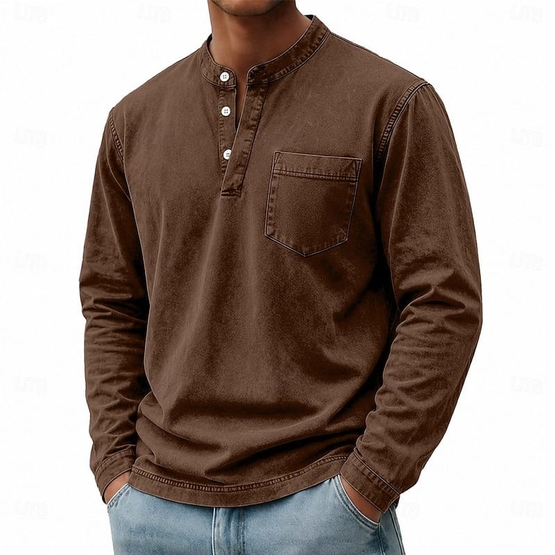 BASTIEN | T-shirt à col tunisien et manches longues