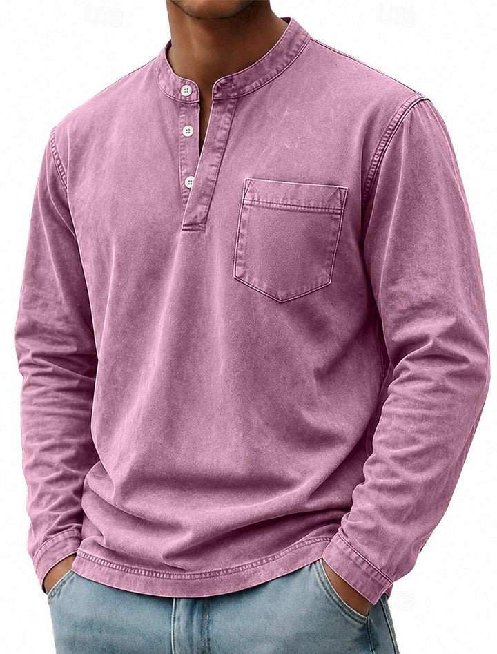 BASTIEN | T-shirt à col tunisien et manches longues