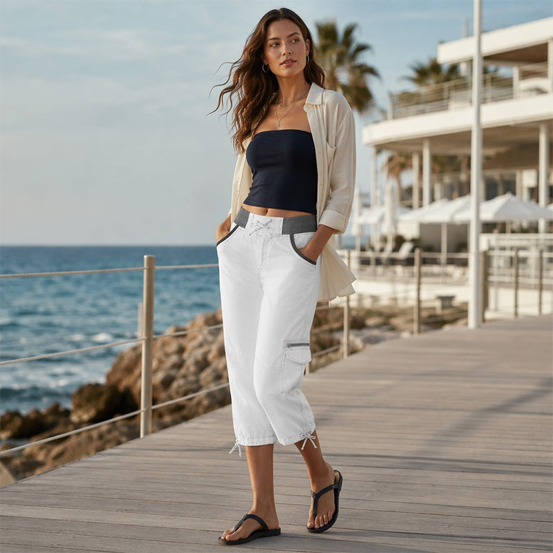 Cléo | Pantalon cargo capri