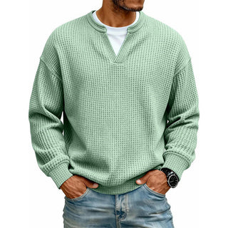 T-shirt gaufré à manches longues, effet superposé