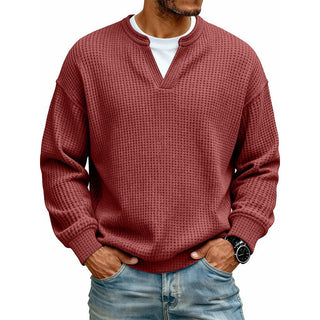 T-shirt gaufré à manches longues, effet superposé
